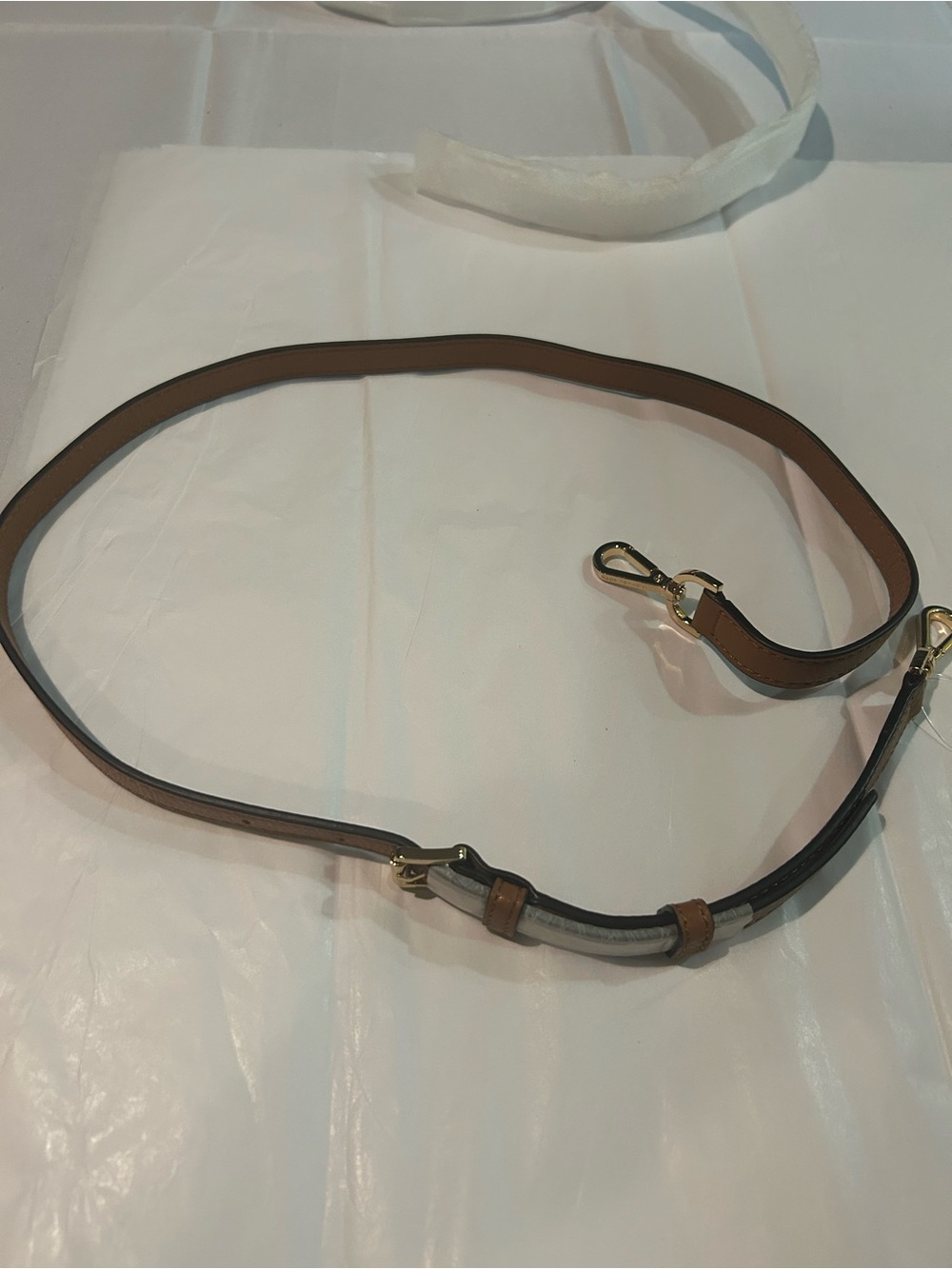 Michael Kors Adjustable leather replacement bag strap with gold toned hardware